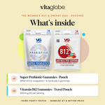 What's inside Vita Globe The Women's Gut & Energy Duo Pouches
