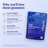 Why you'll love Vitavits Adult Multivitamin Gummies: immune support, everyday energy, bone health, hair skin and nails